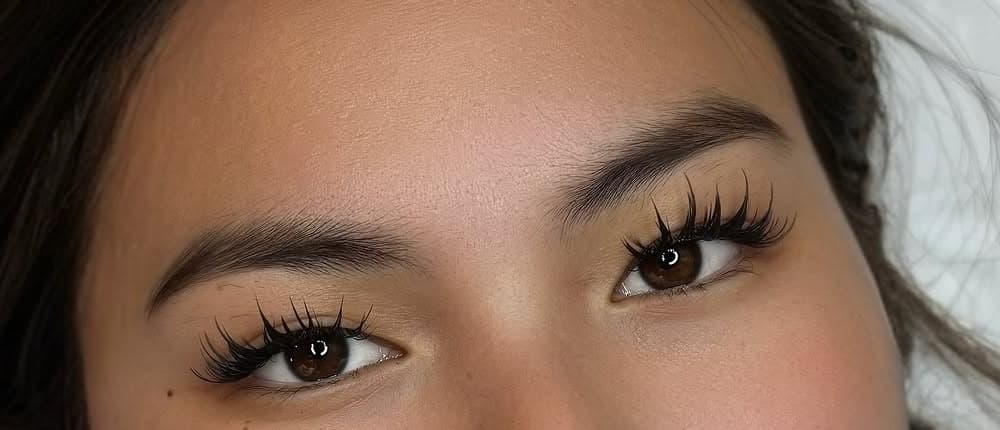 Close-up of custom lash extensions